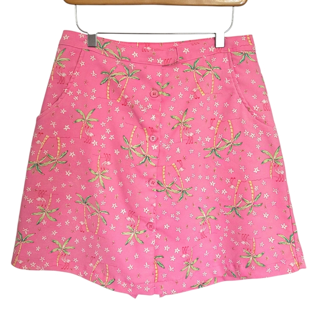 Allyson Whitmore AW Golf pink tropical print skort